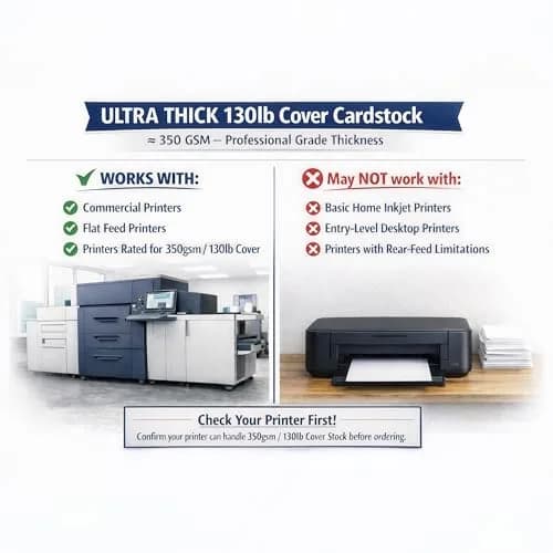 Desktop Publishing Supplies Extra Heavy Duty Bright White Cardstock 130lb Cover (350gsm) 15 Sheets 8.5" x 11" | Commercial Printing Invitations thumbnail 2