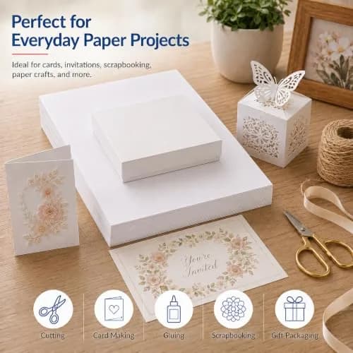 Desktop Publishing Supplies Extra Heavy Duty Bright White Cardstock 130lb Cover (350gsm) 8.5" x 11" - 100 Sheets | Ultra Heavy Matte Paper for Commercial Printing thumbnail 5