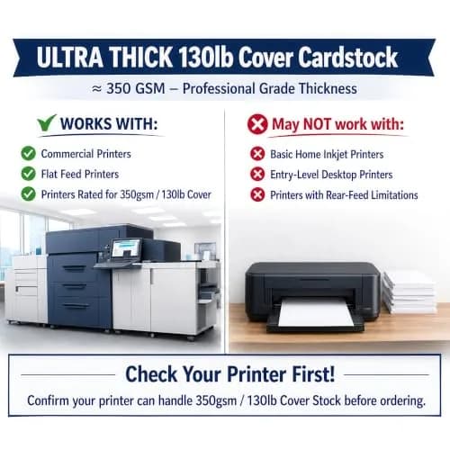 Desktop Publishing Supplies Extra Heavy Duty Bright White Cardstock 130lb Cover (350gsm) 8.5" x 11" - 100 Sheets | Ultra Heavy Matte Paper for Commercial Printing thumbnail 7