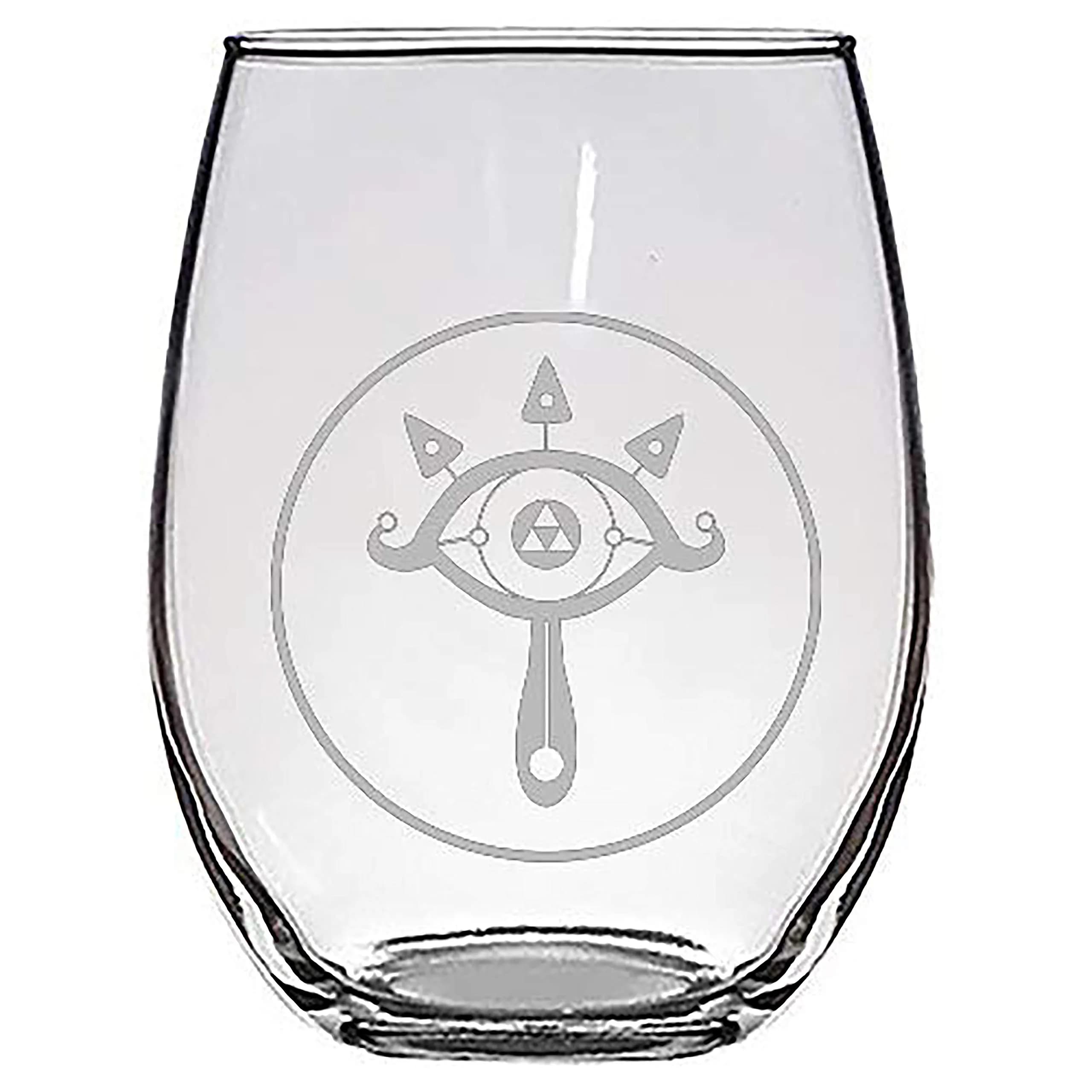 Hat Shark Truthful Eye Legendary Royal Ninja Tribe Video Game Parody - Laser Engraved Stemless Wine Glasses | 21 oz Dishwasher Safe — Clear