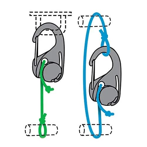 Nite Ize CamJam Cord Tightener with Carabiner Clip - Plastic Carabiner & Stainless Steel Lock - Utility Rope & Cord Tightener - Black thumbnail 6