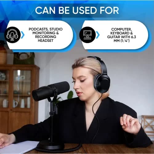 Philips Over Ear Wired Stereo Headphones with 6.3mm Adapter | 40mm Drivers for Clear Sound thumbnail 5