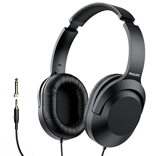 Philips Over Ear Wired Stereo Headphones with 6.3mm Adapter | 40mm Drivers for Clear Sound thumbnail 1