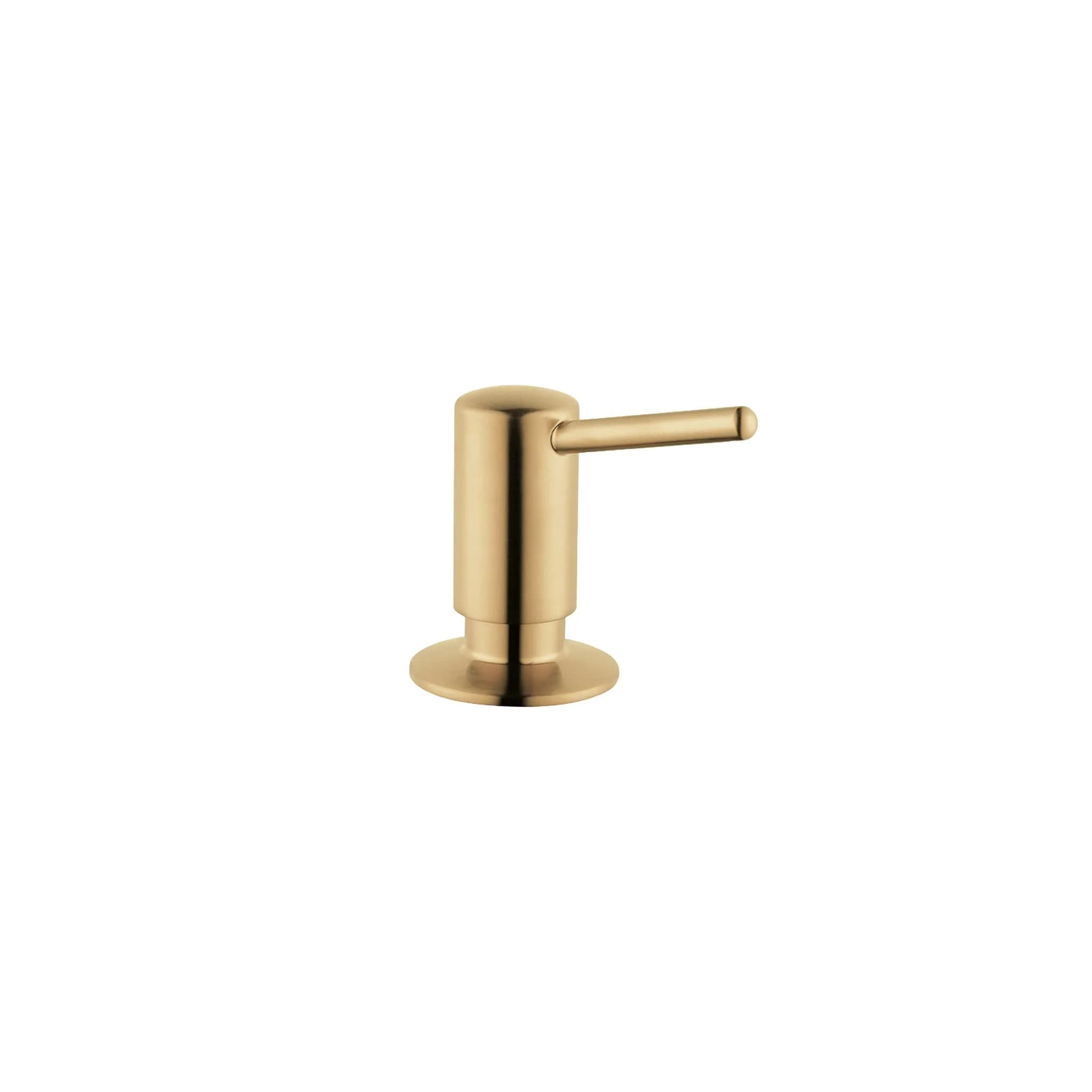 hansgrohe Brushed Gold Optic Ceramic Soap Dispenser 473ml (16 fl oz) | Premium Finish for Kitchens