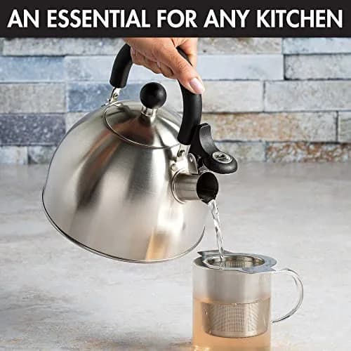 Primula Stewart Whistling Tea Kettle 1.5-Quart (1.42 L) | Fast Boil Stainless Steel Stovetop Kettle thumbnail 2