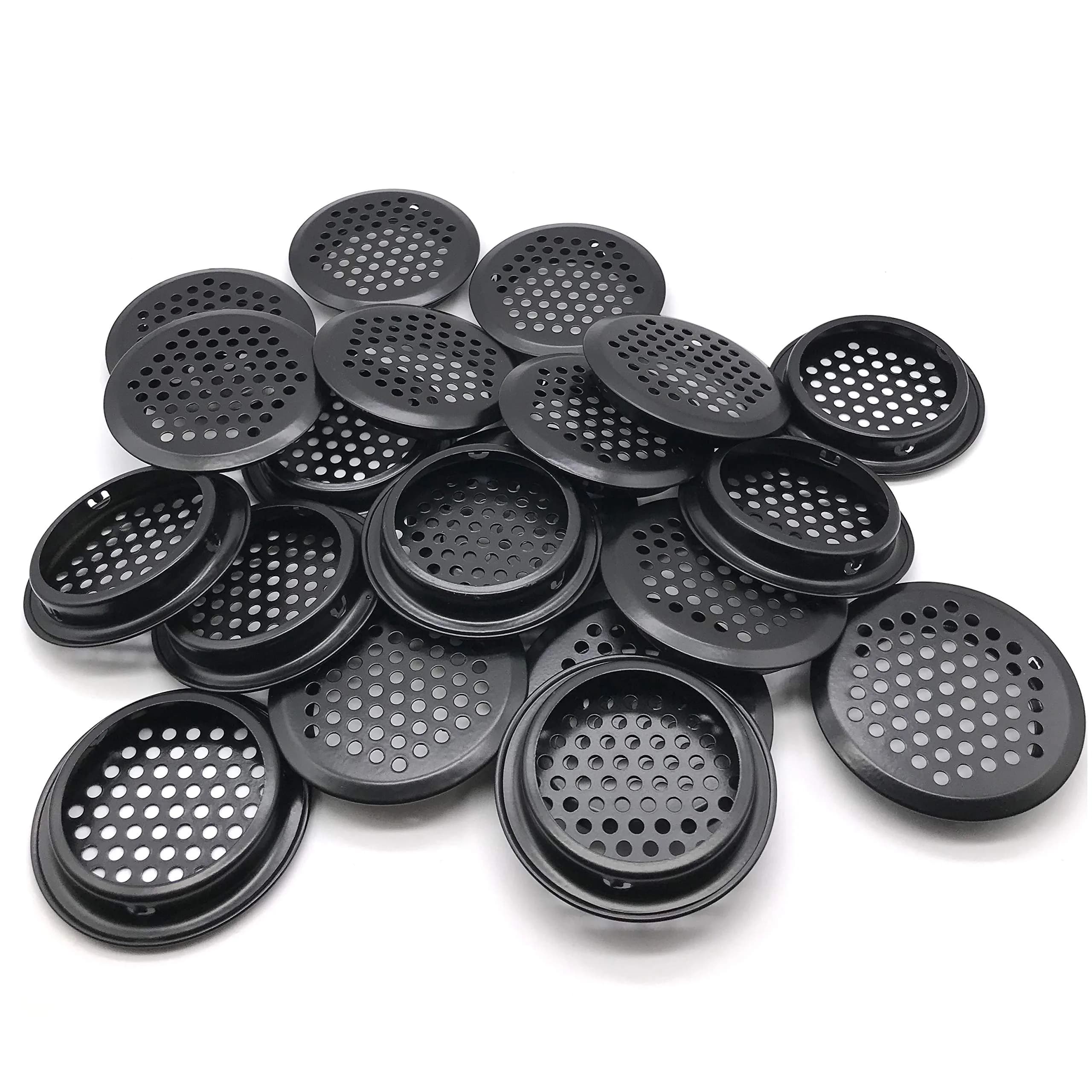 NACX 20Pcs Air Vents 53mm Circular Soffit Vent Stainless Steel Black | Durable Ventilation Solution — Black