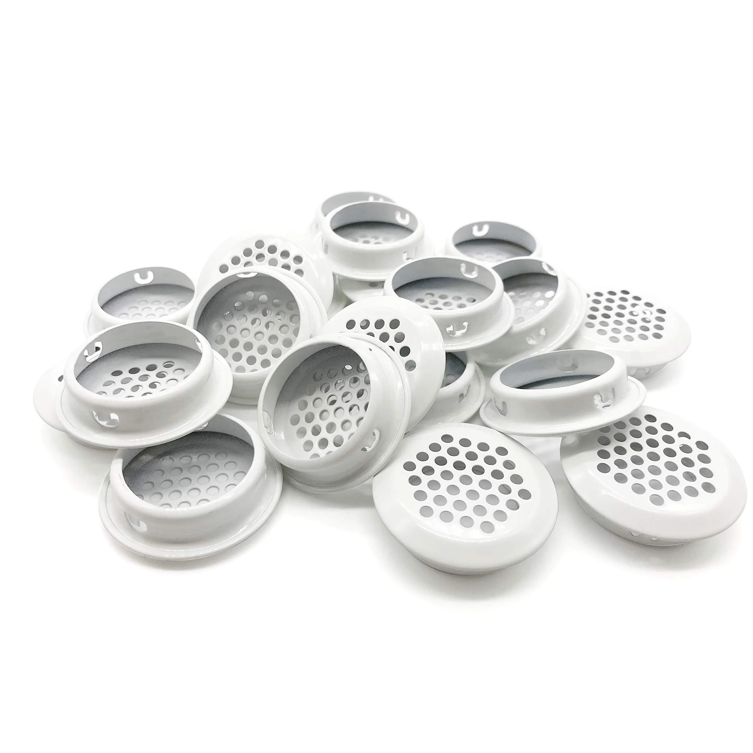 NACX 20Pcs Air Vents 35mm Circular Soffit Vent Stainless Steel White | Durable Ventilation Solution — white