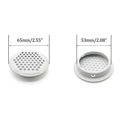 NACX Stainless Steel Circular Soffit Vent 53mm White | Durable Ventilation for Cabinets & Wardrobes thumbnail 2
