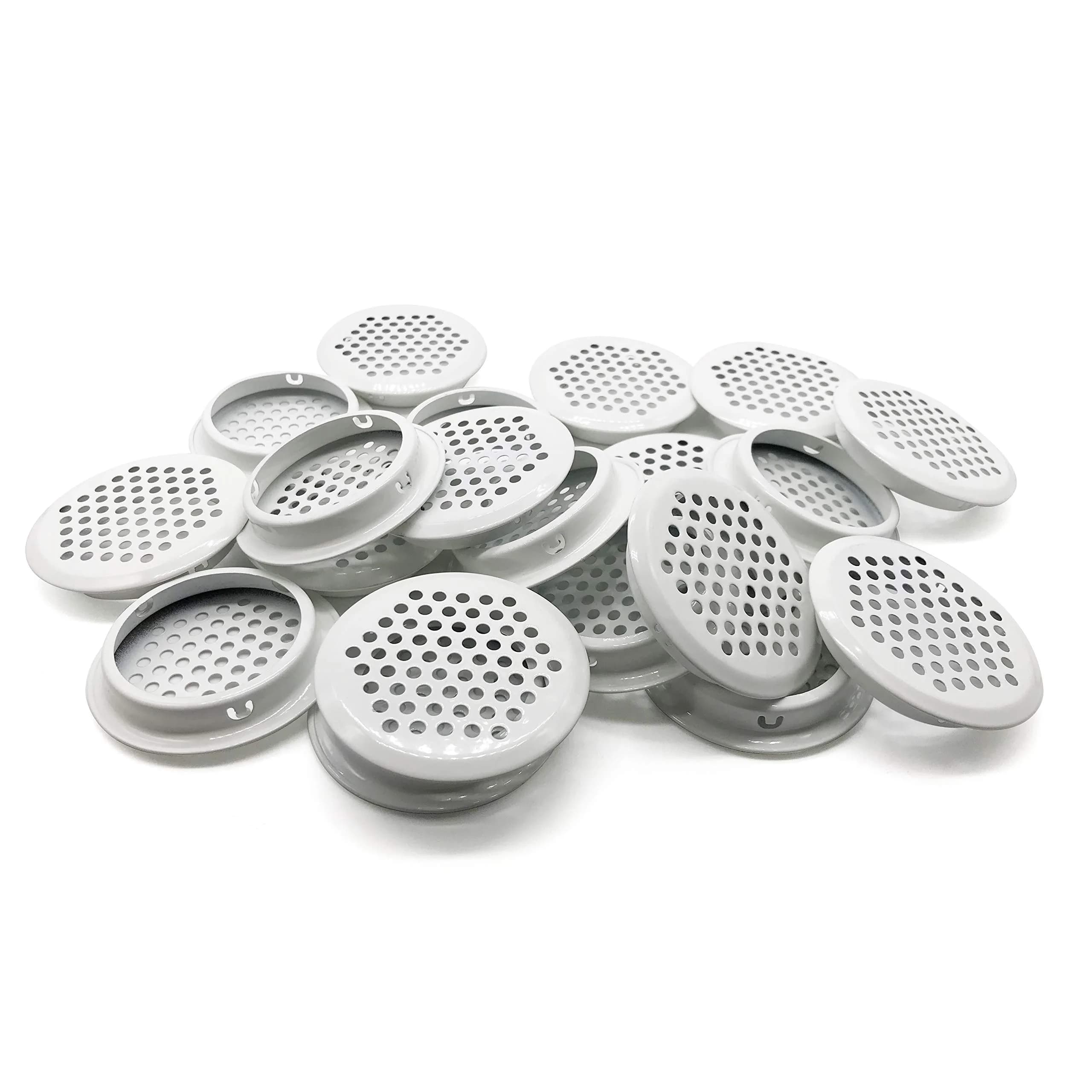 NACX Stainless Steel Circular Soffit Vent 53mm White | Durable Ventilation for Cabinets & Wardrobes - main product image