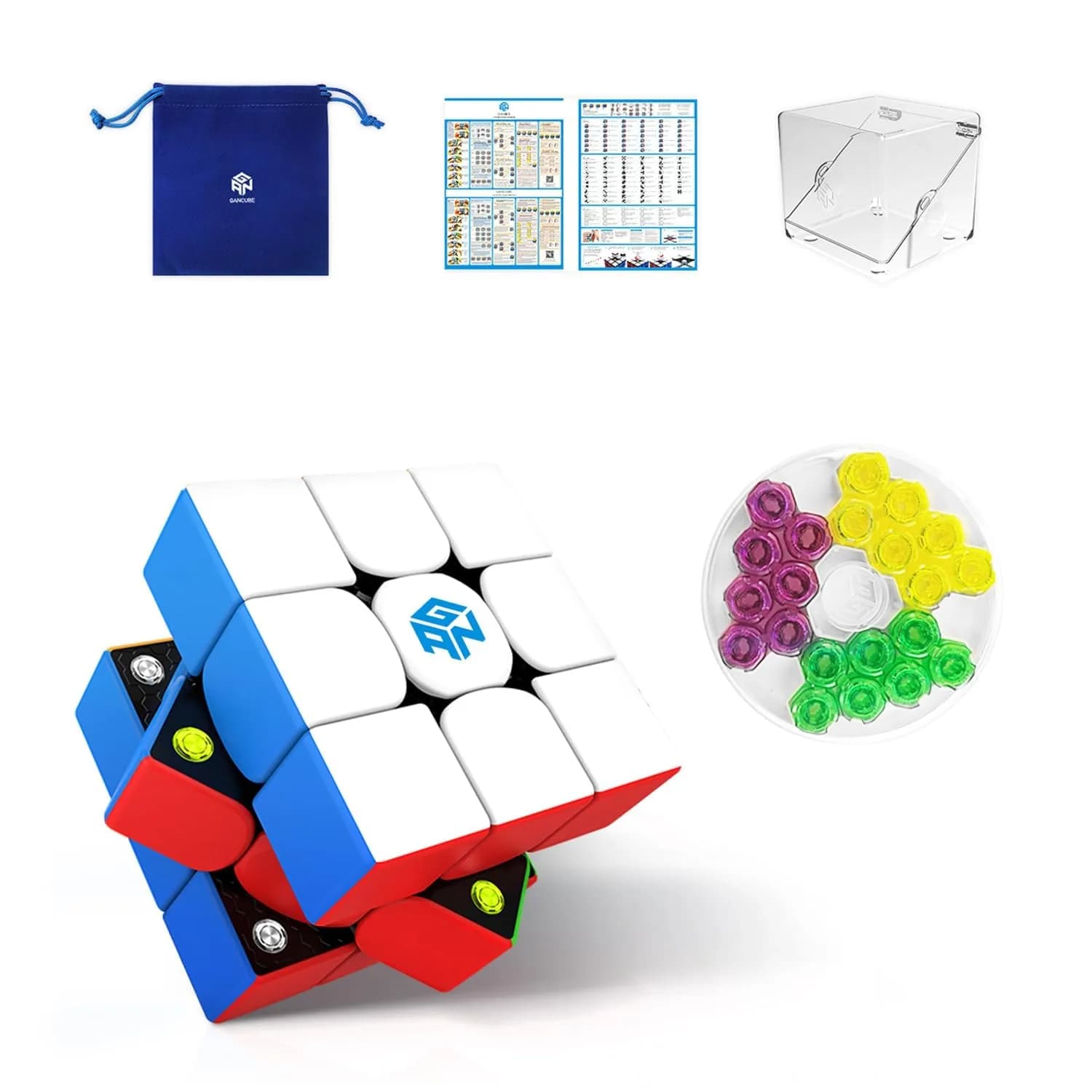GAN 356 M Frosted Speed Cube 3x3 Magnetic Puzzle for Kids | Magnetic, Stickerless, 2020 Model