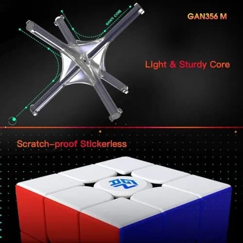 GAN 356 M Frosted Speed Cube 3x3 Magnetic Puzzle for Kids | Magnetic, Stickerless, 2020 Model thumbnail 6