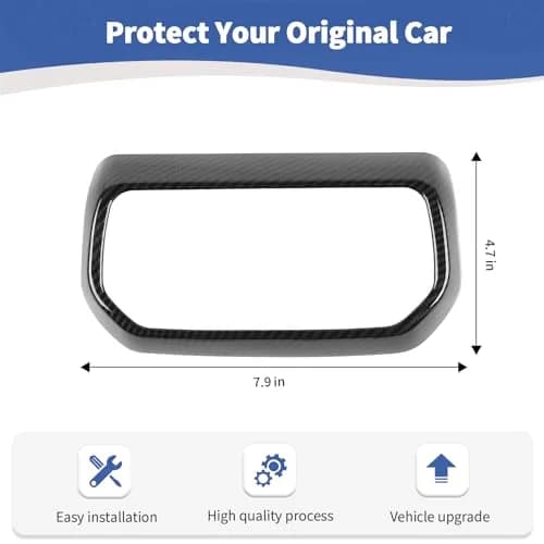 RT-TCZ Rear AC Vent Cover Trim for Jeep Wrangler JLU 2018-Present & Gladiator JT 4-Door 2020-Present Black Carbon Fiber Interior Accessories thumbnail 6