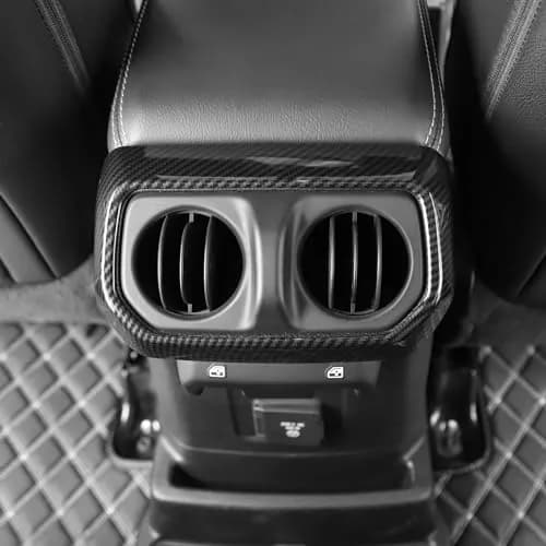 RT-TCZ Rear AC Vent Cover Trim for Jeep Wrangler JLU 2018-Present & Gladiator JT 4-Door 2020-Present Black Carbon Fiber Interior Accessories thumbnail 7