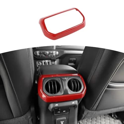 RT-TCZ Red Rear Air AC Vent Cover Trim for Jeep Wrangler JLU & Gladiator JT 4-Door | ABS Plastic Interior Accessories thumbnail 1