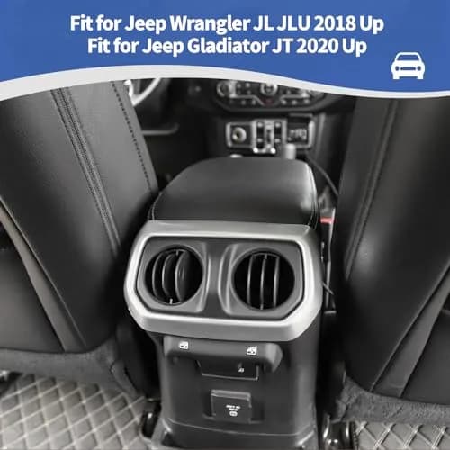 RT-TCZ Rear AC Vent Cover Trim for Jeep Wrangler JLU 2018-Present & Gladiator JT 2020-Present Silver (1 pc) thumbnail 4