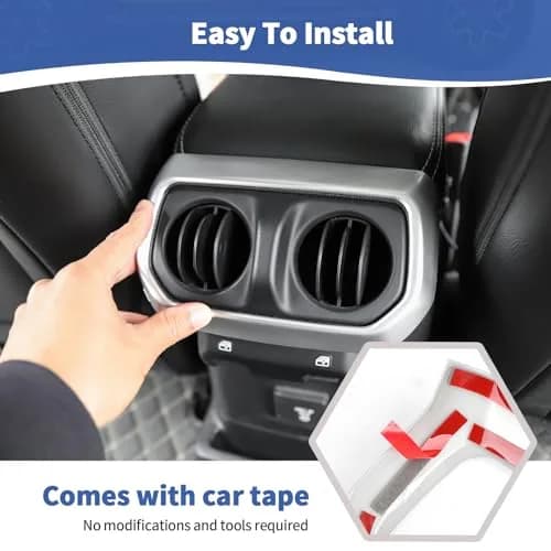 RT-TCZ Rear AC Vent Cover Trim for Jeep Wrangler JLU 2018-Present & Gladiator JT 2020-Present Silver (1 pc) thumbnail 5