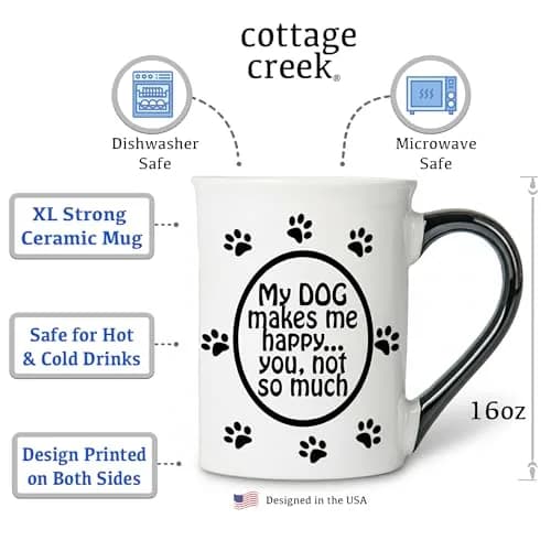 Cottage Creek Ceramic Dog Coffee Mug 16oz | Funny Dog Lover Gift for Men & Women thumbnail 2