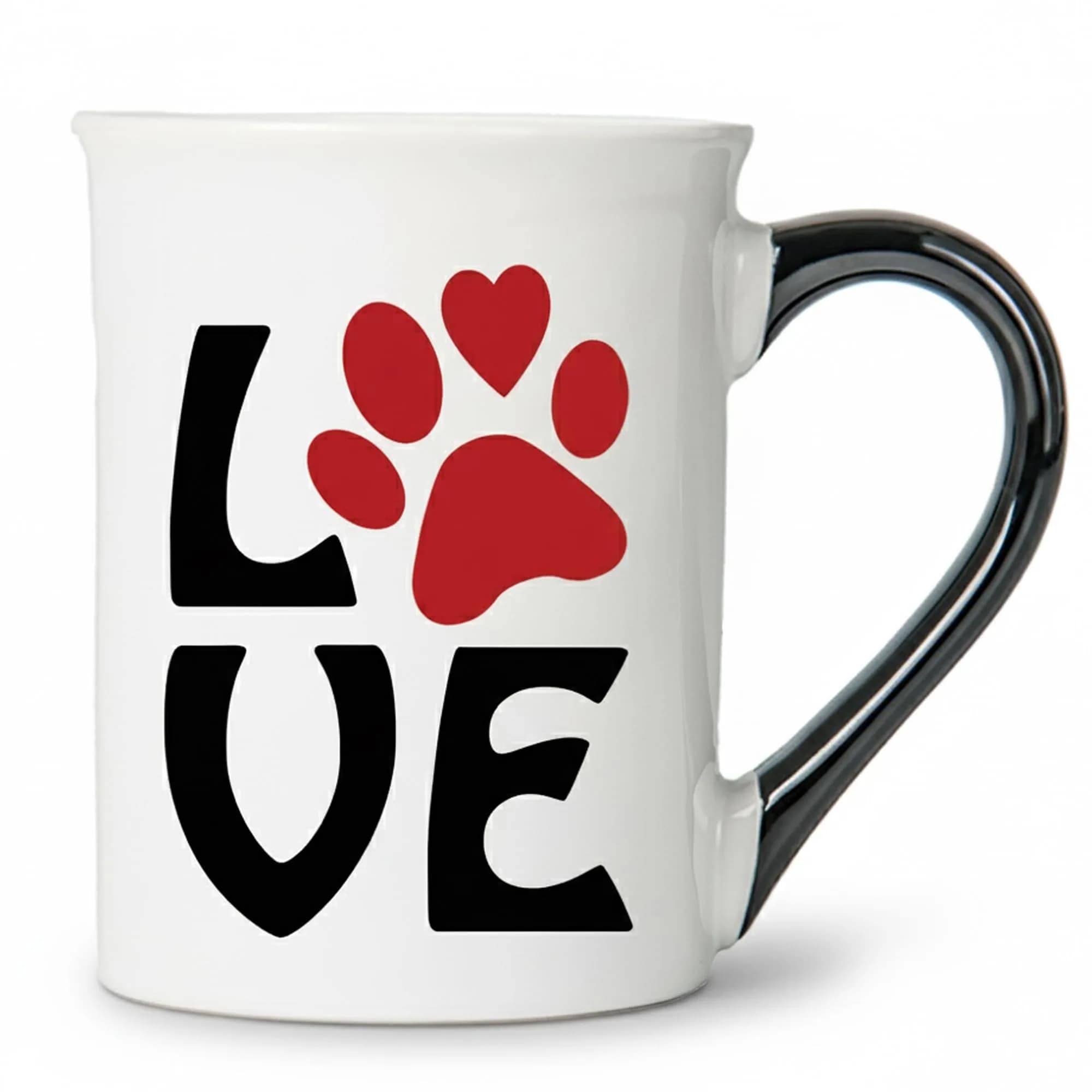 Cottage Creek Ceramic Dog Mom Coffee Mug, 16oz Pawprint | Dog Lover Gift for Women & Men — White