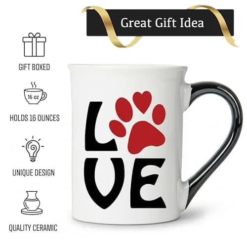 Cottage Creek Ceramic Dog Mom Coffee Mug, 16oz Pawprint | Dog Lover Gift for Women & Men thumbnail 4