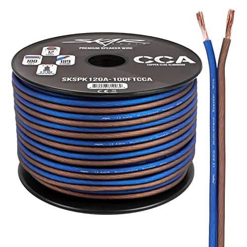 Skar Audio 12 Gauge AWG Speaker Wire - 100 Feet (Blue/Brown) | High-Quality Audio Connection thumbnail 1