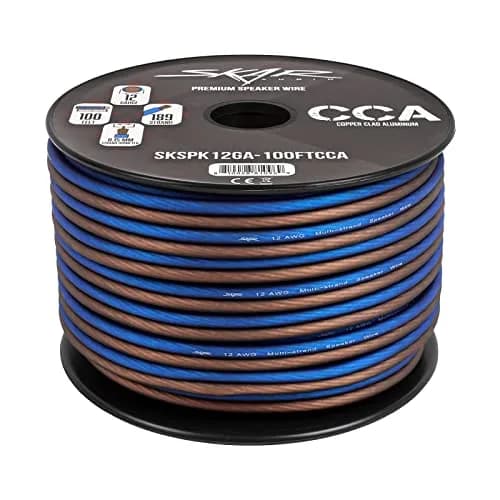 Skar Audio 12 Gauge AWG Speaker Wire - 100 Feet (Blue/Brown) | High-Quality Audio Connection thumbnail 3