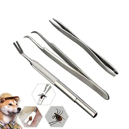 ideanovo Stainless Steel Tick Remover Tool Kit with Pouch | 1 Kit thumbnail 1
