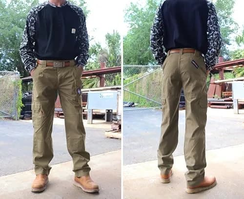 BOCOMAL Men's Flame Resistant Cargo Pants 44W x 32L | NFPA 2112 Certified, Water & Oil Resistant thumbnail 7