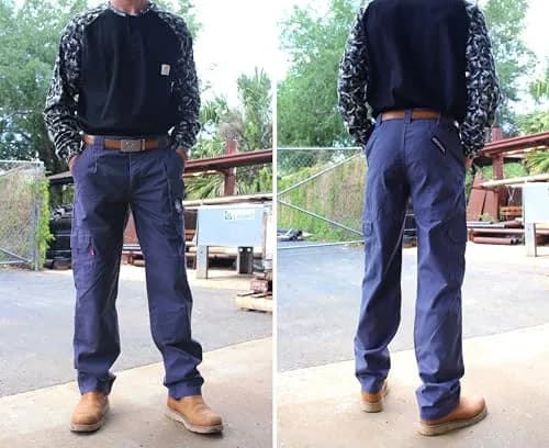BOCOMAL Men's FR Cargo Pants 38W x 32L Navy | Flame Resistant Workwear with 7 Pockets thumbnail 7
