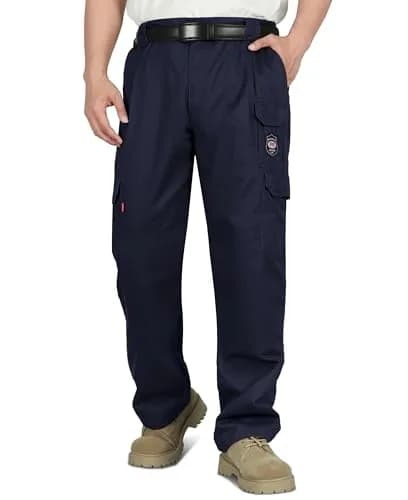 BOCOMAL Men's FR Cargo Pants 38W x 32L Navy | Flame Resistant Workwear with 7 Pockets thumbnail 8