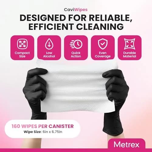 Metrex CaviWipes1 Disinfecting Wipes 160 Ct | 6"x6.75" Surface Disinfectant for Healthcare thumbnail 3