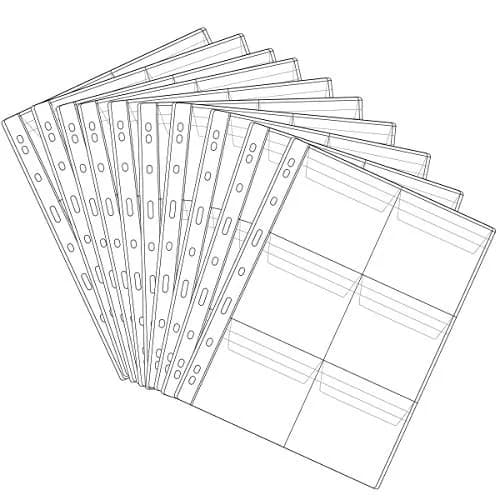 Jomevia Coin Sleeves coin pocket pages insert Sheets for Coin Stamp Currency Collection | 6 Pocket Coin Pages 10 Sheets PVC Transparent thumbnail 1