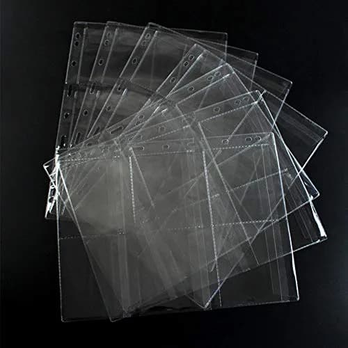 Jomevia Coin Sleeves coin pocket pages insert Sheets for Coin Stamp Currency Collection | 6 Pocket Coin Pages 10 Sheets PVC Transparent thumbnail 3