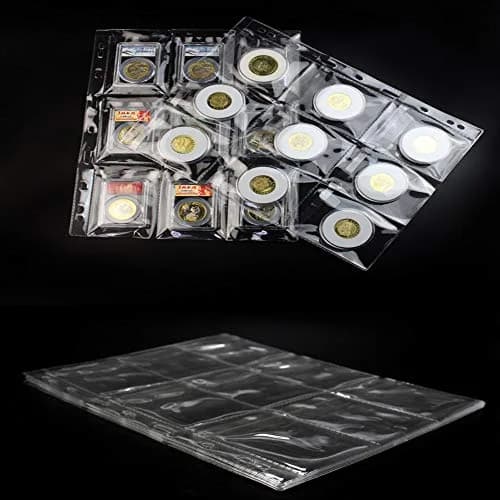 Jomevia 9 Pocket Coin Pages 10 Sheets | Coin & Stamp Storage with Flap & Loop (70-120 chars) thumbnail 6