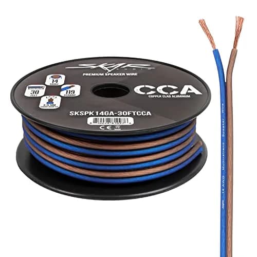 Skar Audio 14 Gauge AWG Audio Speaker Wire - 30 Feet (Blue/Brown) | High-Quality Copper Clad Aluminum thumbnail 1