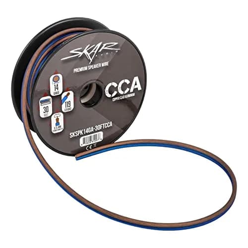 Skar Audio 14 Gauge AWG Audio Speaker Wire - 30 Feet (Blue/Brown) | High-Quality Copper Clad Aluminum thumbnail 6
