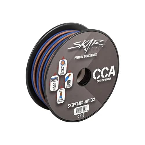 Skar Audio 14 Gauge AWG Audio Speaker Wire - 30 Feet (Blue/Brown) | High-Quality Copper Clad Aluminum thumbnail 2