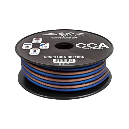 Skar Audio 14 Gauge AWG Audio Speaker Wire - 30 Feet (Blue/Brown) | High-Quality Copper Clad Aluminum thumbnail 3