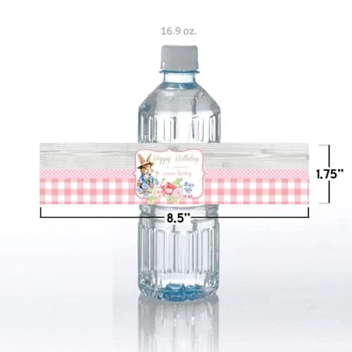 Amanda Creation You’re Some Bunny Special Little Rabbit Birthday Waterproof Water Bottle Sticker Wrappers (20 Labels, 8.5" x 1.75") | USA Imported Party Decor thumbnail 5