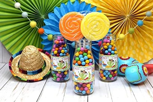 Amanda Creation Taco TWOS-Day Second Birthday Fiesta Party Waterproof Water Bottle Sticker Wrappers | 20 Labels, 1.75" x 8.5" thumbnail 4