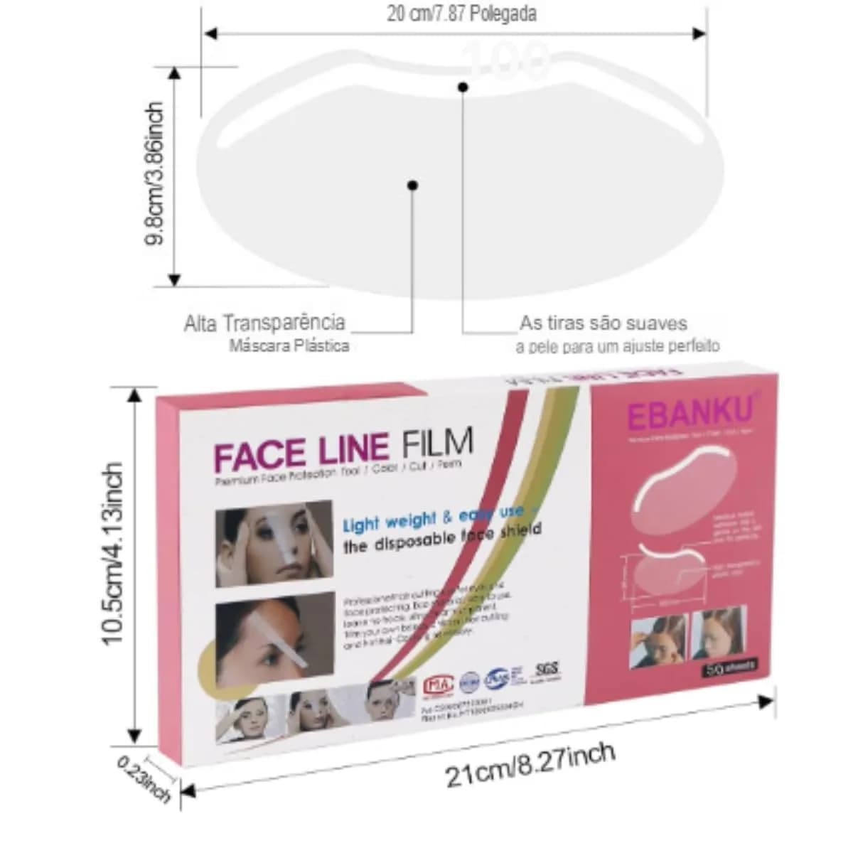 EBANKU Shower Visors for Adults, 100 PCS Transparent Face Shield for Shower & Post-Procedure Protection | Reusable Plastic - view 8