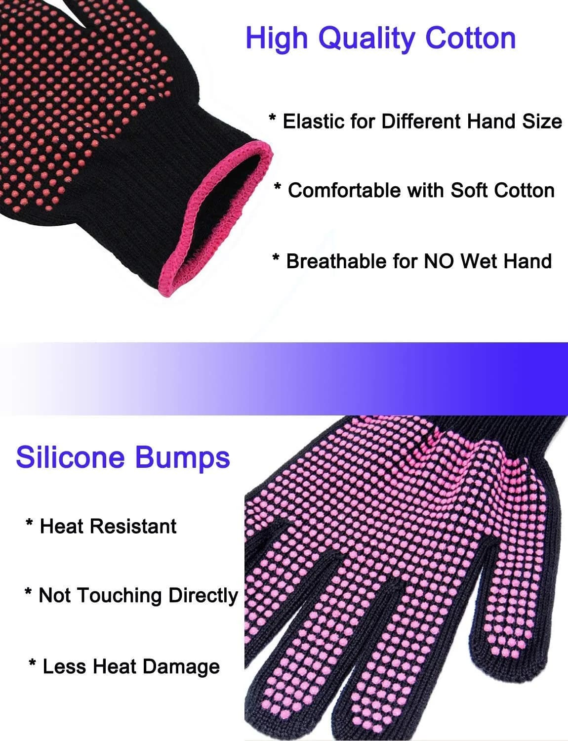 AFT90 Professional Heat Resistant Styling Gloves 24cm (9.4in) | Protects Hands from Hot Tools - view 5