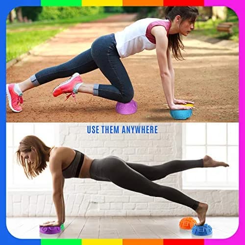 Yes4All Hedgehog Balance Pods Set of 6 | Core Strength & Stability Trainer with Hand Pump (16.5 cm W x 8 cm H) thumbnail 6