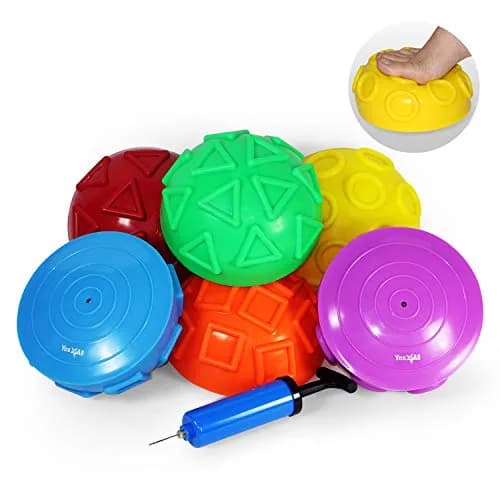 Yes4All Hedgehog Balance Pods Set of 6 | Core Strength & Stability Trainer with Hand Pump (16.5 cm W x 8 cm H) thumbnail 1
