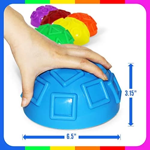 Yes4All Hedgehog Balance Pods Set of 6 | Core Strength & Stability Trainer with Hand Pump (16.5 cm W x 8 cm H) thumbnail 2