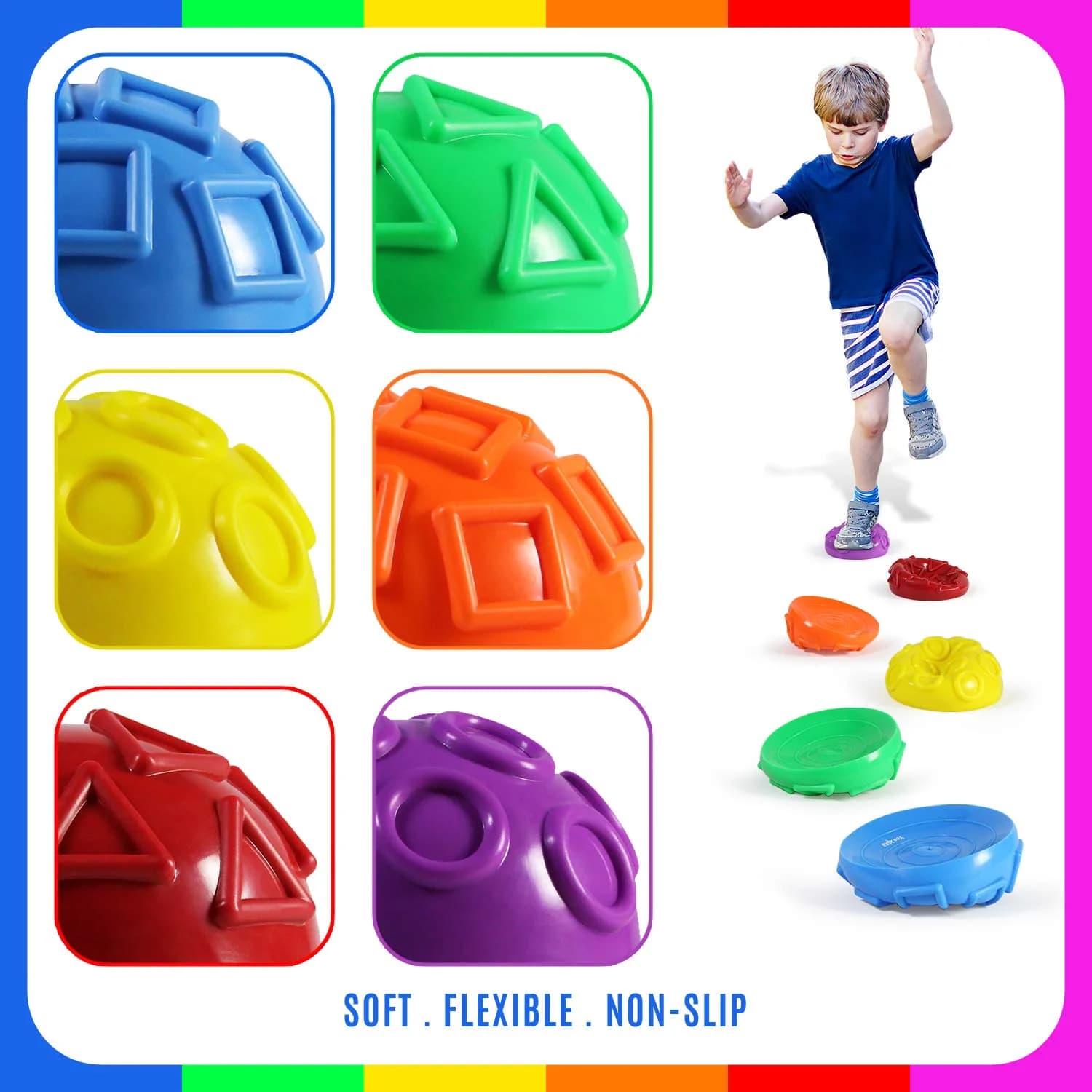 Yes4All Hedgehog Balance Pods Set of 6 | Core Strength & Stability Trainer with Hand Pump (16.5 cm W x 8 cm H) - view 3
