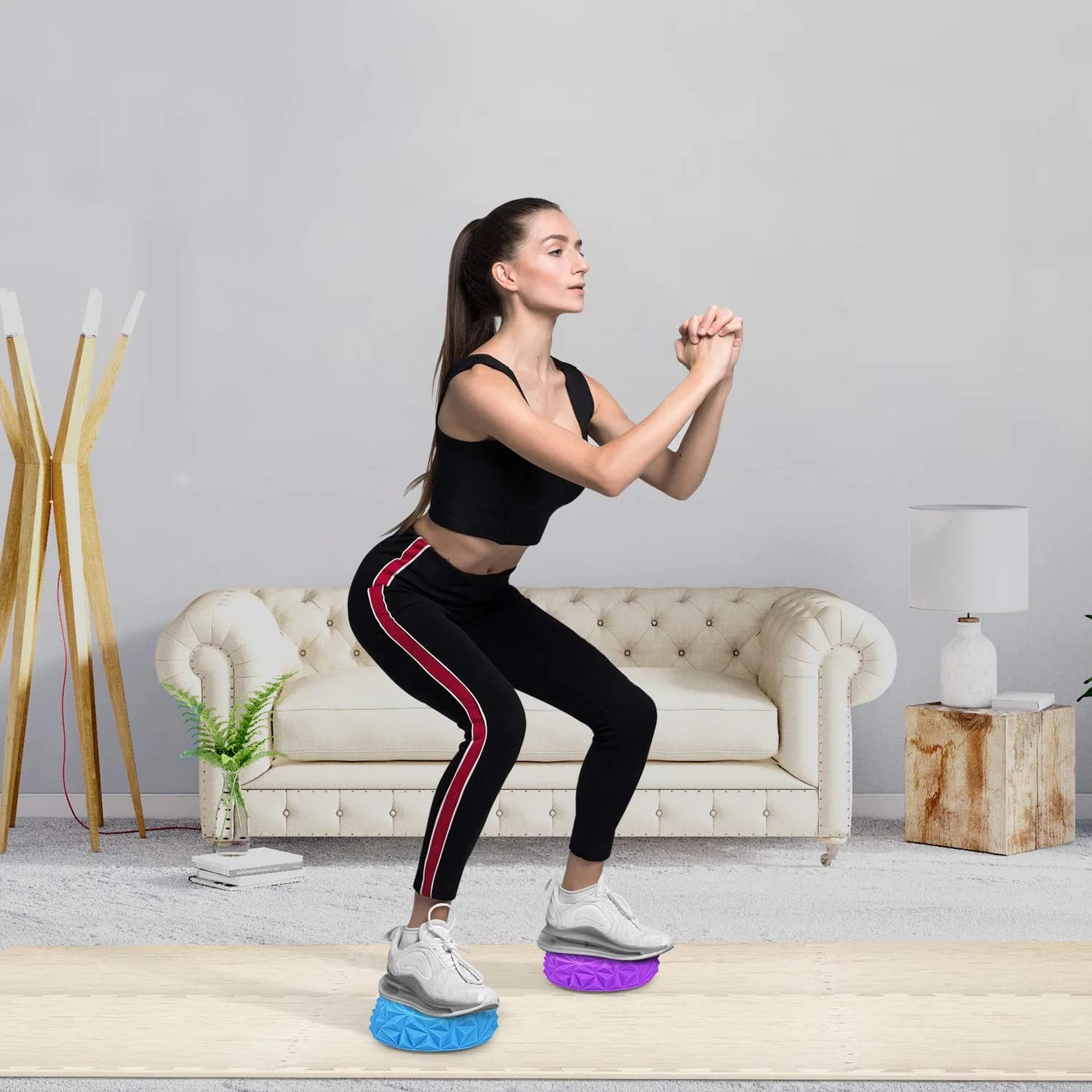 Yes4All Hedgehog Balance Pods with Hand Pump (Set of 6, 6.25 x 3.15 inches) | Core Stability Trainer - view 5
