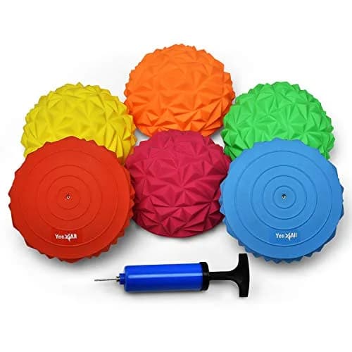 Yes4All Hedgehog Balance Pods with Hand Pump (Set of 6, 6.25 x 3.15 inches) | Core Stability Trainer thumbnail 1