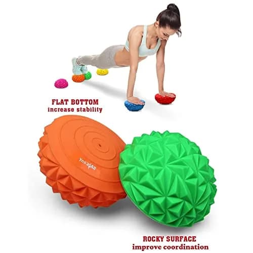 Yes4All Hedgehog Balance Pods with Hand Pump (Set of 6, 6.25 x 3.15 inches) | Core Stability Trainer thumbnail 3