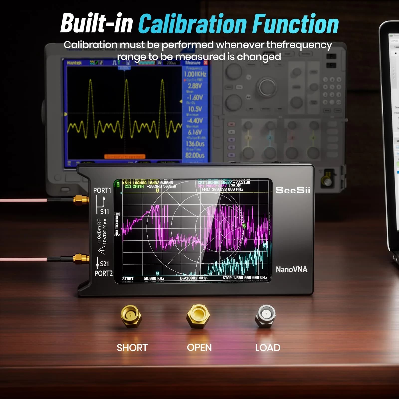 Seesii NanoVNA-H4 Vector Network Analyzer 1.5GHz | 4-Inch Touchscreen HF VHF UHF SWR Meter - view 5