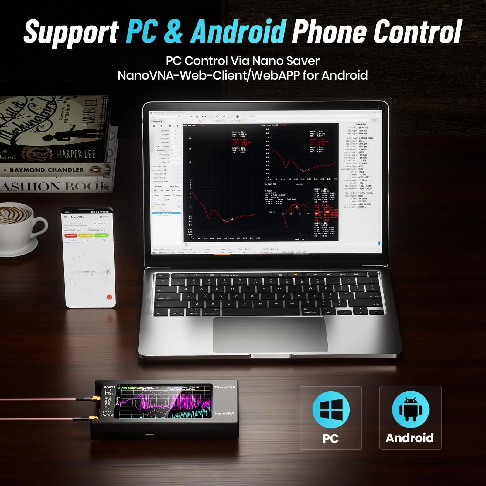 Seesii NanoVNA-H4 Vector Network Analyzer 1.5GHz | 4-Inch Touchscreen HF VHF UHF SWR Meter - view 6